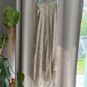 Altar'd State Floral High Low Dress - Pink and Green